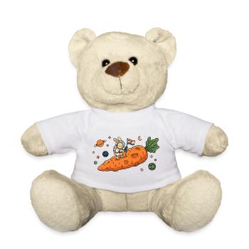 Astronaut Bunny auf riesigem Karotten-Asteroiden - Teddy - Weiß - Vorne