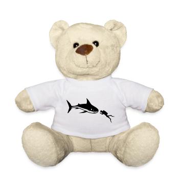 Un requin et un plongeur - Nounours - blanc - Devant