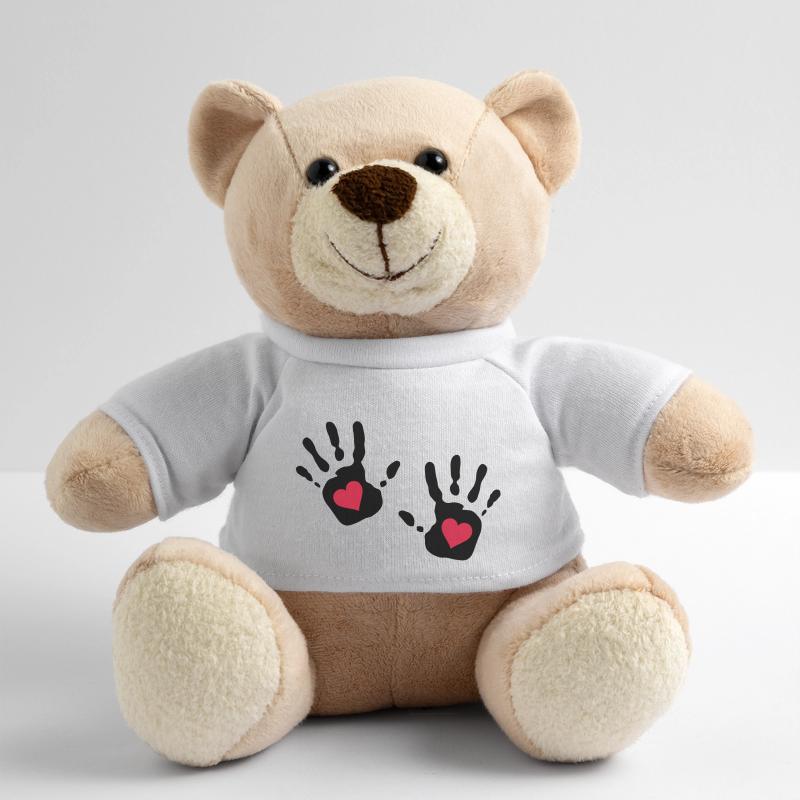 découpe coeur main d'impression Nounours