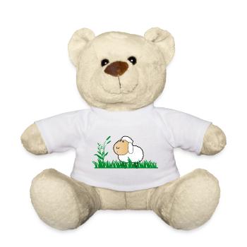 Lustiges süsses niedliches Schaf Motiv für Kinder  - Teddy - Weiß - Vorne