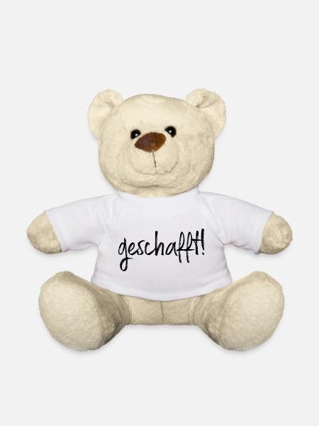 geschafft Ziel erreicht Geschenkidee Prüfung Abi - Teddy - Weiß