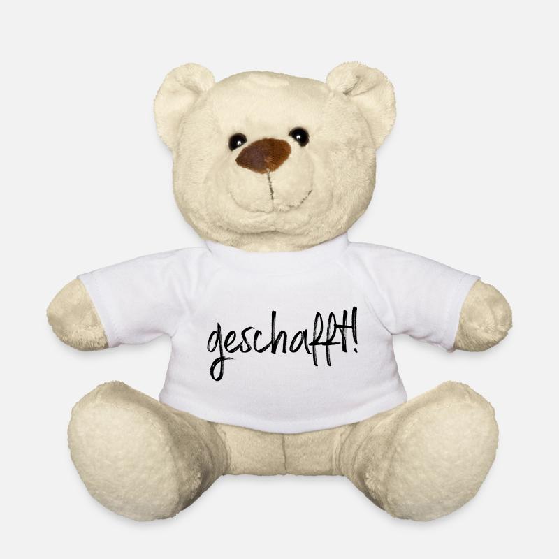 geschafft Ziel erreicht Geschenkidee Prüfung Abi - Teddy - Weiß