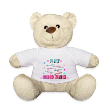 Du bist wunderbar - Teddy - Weiß - Vorne