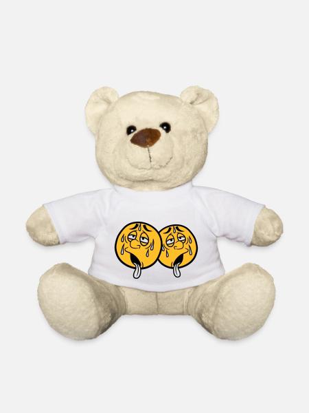 2 freunde team paar gesicht comic cartoon kreis ru - Teddy - Weiß