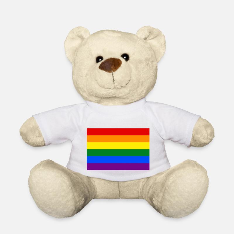 Regenbogen - Teddy - Weiß