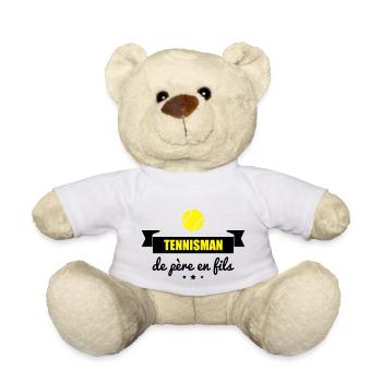 Tennisman de père en fils Spreadshirt - Nounours - blanc - Devant