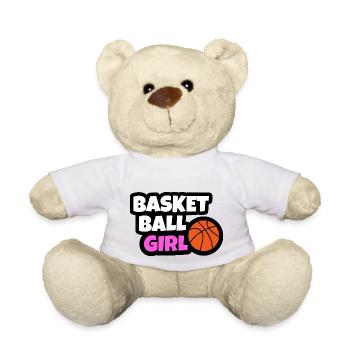 Basketball Spielerin Girl Maedchen Frau - Teddy - Weiß - Vorne