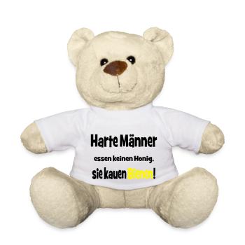 Harte Männer essen keinen Honig, sie kauen Bienen! - Teddy - Weiß - Vorne
