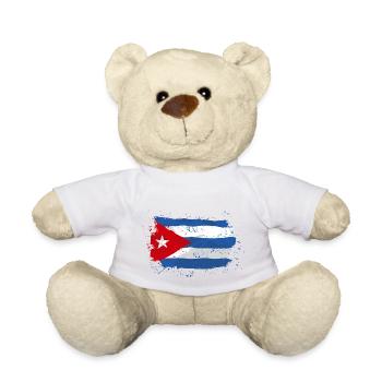 Cuba Flag - Vintage Look - Teddy - Weiß - Vorne