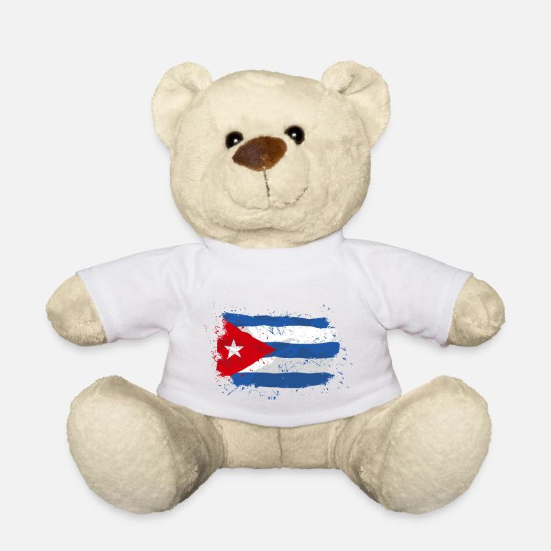 Cuba Flag - Vintage Look - Teddy - Weiß