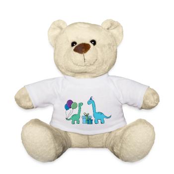 Dino Dinosaur Party Long neck - Teddy Bear - white - Front