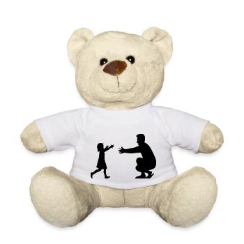 Père et fille - Nounours - blanc - Devant