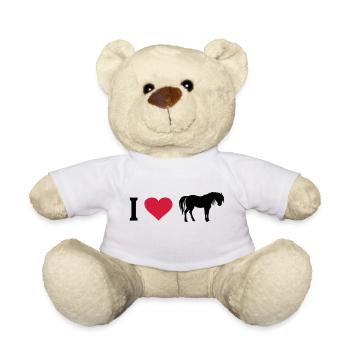I love horses heart horse horse lover rider - Teddy Bear - white - Front
