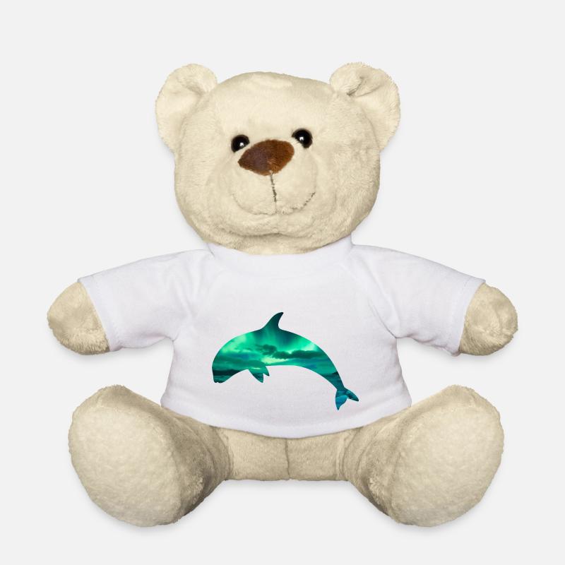 Orca/Killer Whale with Northern Lights effect - Teddy Bear - white