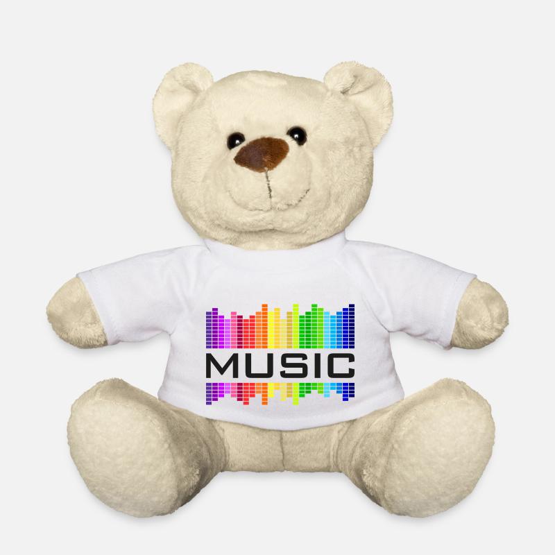 Music Musik Equalizer Regenbogen bunte Welt tanzen - Teddy - Weiß