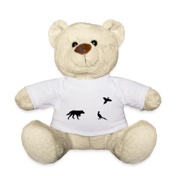 Vorstehhund & Fasane Silhouette - Nounours - blanc - Devant