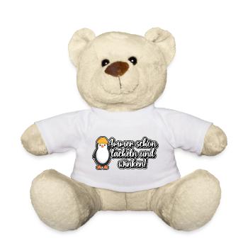 Immer schön lächeln und winken! - Teddy - Weiß - Vorne