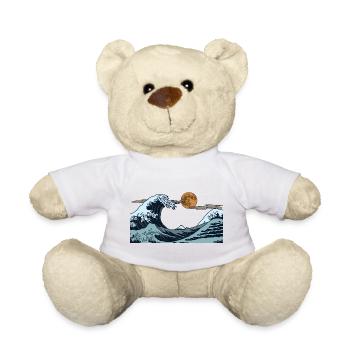Kanagawa Waves Aesthetic Japanese Art Great Wave - Teddy Bear - white - Front