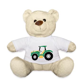 Farmer tractor driving - Teddy Bear - white - Front