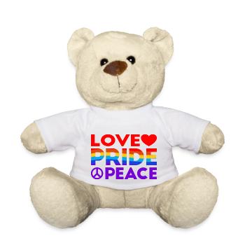 Love Pride Peace Trans Queer Trans Gay - Teddy Bear - white - Front