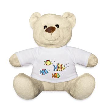Fische Buntbarsche Wasser Meer Graffiti Zeichnung - Teddy - Weiß - Vorne