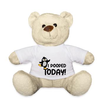 I pooped today Penguin - Teddy Bear - white - Front