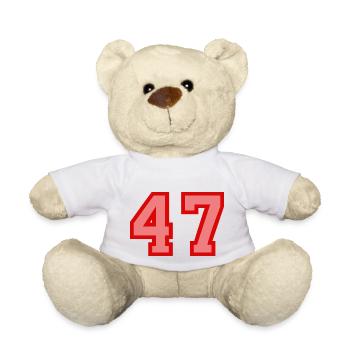 Coole Retro Retrostyle Jersey Nummer Rückennummer - Teddy - Weiß - Vorne
