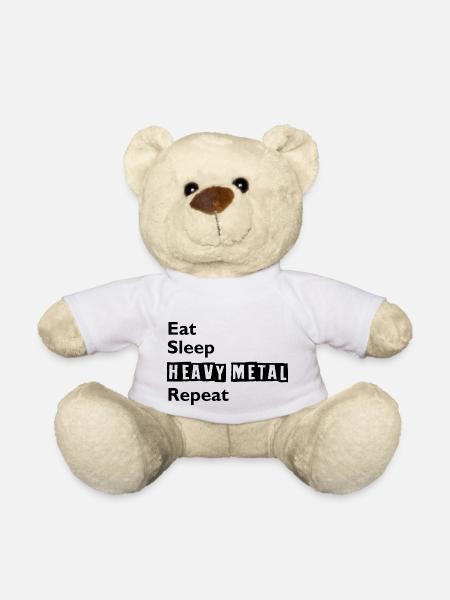 Eat - Sleep - Heavy Metal - Repeat - Teddy Bear - white
