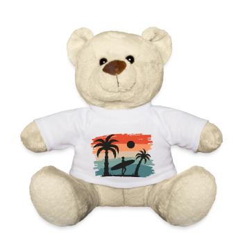Beach Style: Surfen, Sonnenuntergang und Palmen - Teddy - Weiß - Vorne