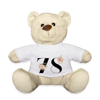 Blumen zum 78-jährigen Jubiläum (Geschenk von 78 Jahren) - Teddy - Weiß - Vorne