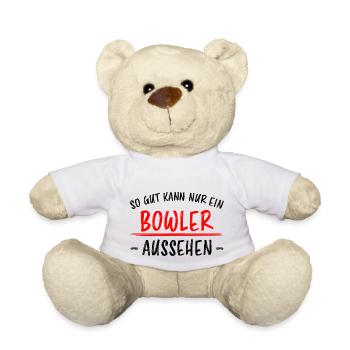 Bowling Lustiger Spruch Bowler Sprüche Geschenk - Teddy - Weiß - Vorne