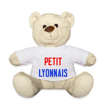 petit lyonnais lyon enfant bébé supporter OL - Nounours - blanc - Devant