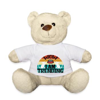 wow i am trending - funny lovers cat - Teddy Bear - white - Front