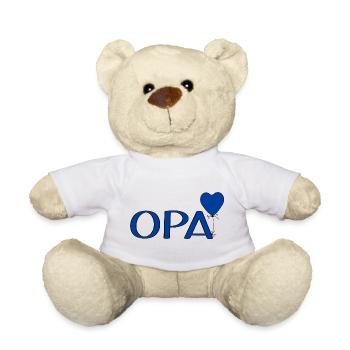 Opa Luftballon Herz - Teddy - Weiß - Vorne