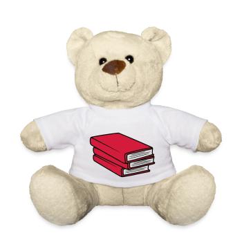 3 Books Stack Design - Teddy Bear - white - Front