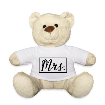 Mrs. Matching Couple Engagement Wedding Honeymoon - Teddy Bear - white - Front