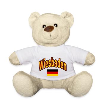 Wiesbaden deutschland flagge - Teddy - Weiß - Vorne