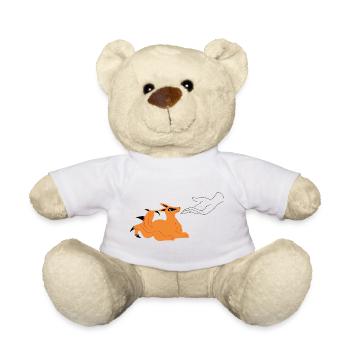 Fox spirit Kitsune and hand with moon symbol NaruSas - Teddy Bear - white - Front