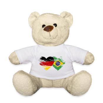 Germany Brazil flag used heart - Teddy Bear - white - Front