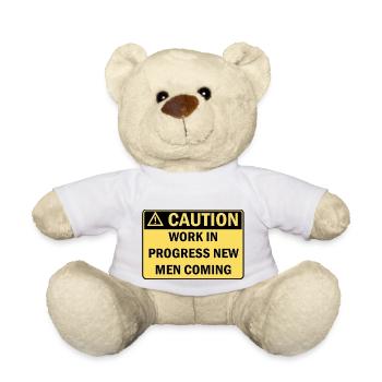 Caution work in progress new men coming - Nounours - blanc - Devant