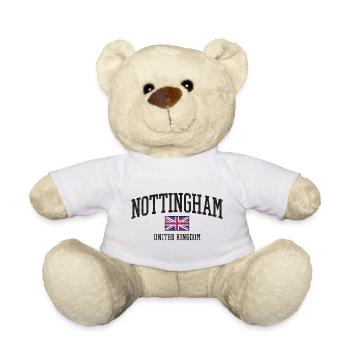 Nottingham England - Uk - Britische Flagge - Teddy - Weiß - Vorne