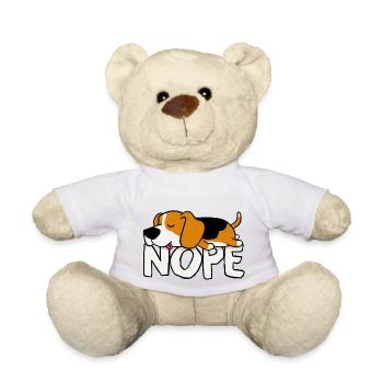 Nope! Beagle - Teddy Bear - white - Front