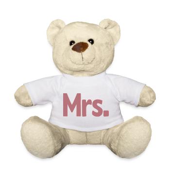 Mrs. Matching Couple Engagement Wedding Honeymoon - Teddy Bear - white - Front