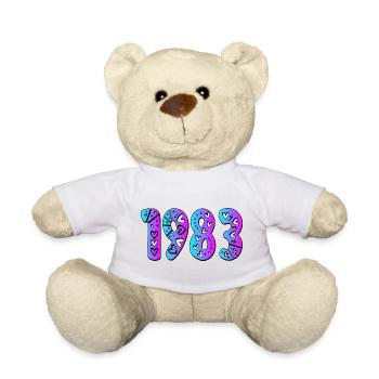 Year of birth 1983 - Teddy Bear - white - Front