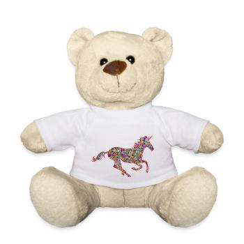 Cheval avec corne - Nounours - blanc - Devant