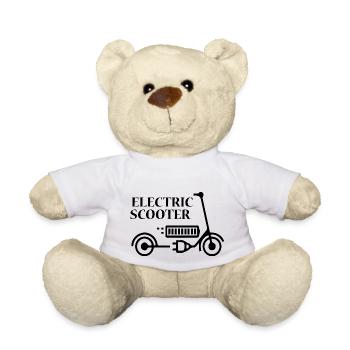 E-Scooter Scooter - Teddy Bear - white - Front