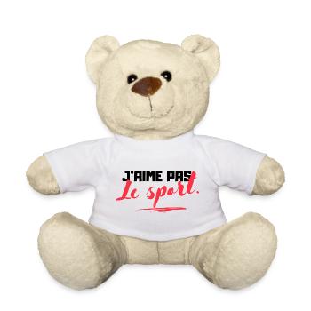 J'aime pas le sport - Cadeau humoristique - Nounours - blanc - Devant