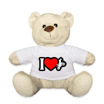 I Heart Motocross Jump - Teddy Bear - white - Front