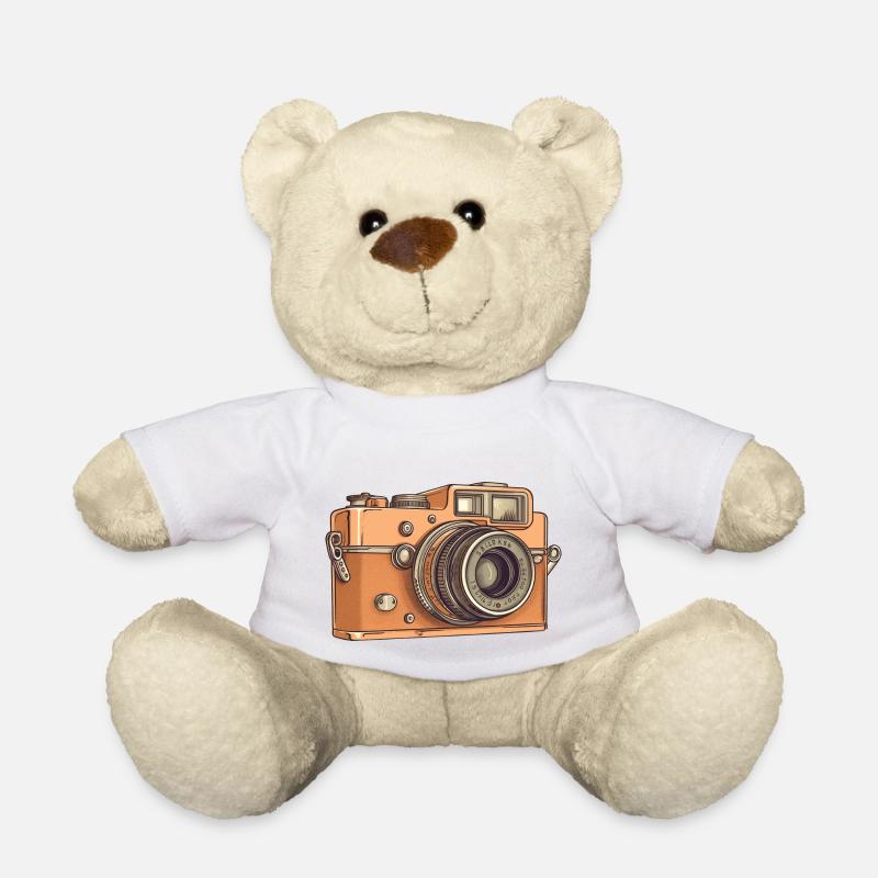 Analogue camera - Teddy Bear - white