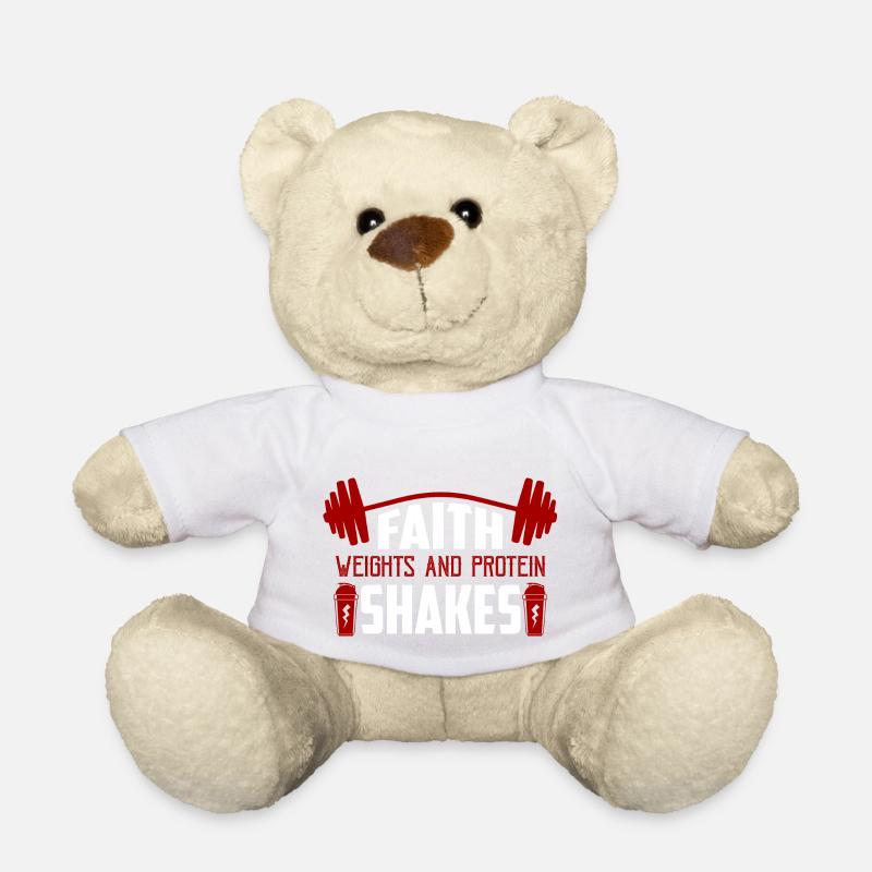 Faith Weights & Protein Shakes Workout Weight Lift - Teddy - Weiß